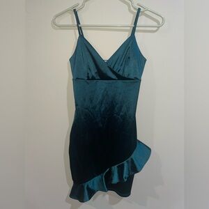 Charlotte Russe Asymmetrical Teal Dress